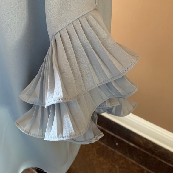 Blue Ruffled Sleeve Top - Picture 4 of 5